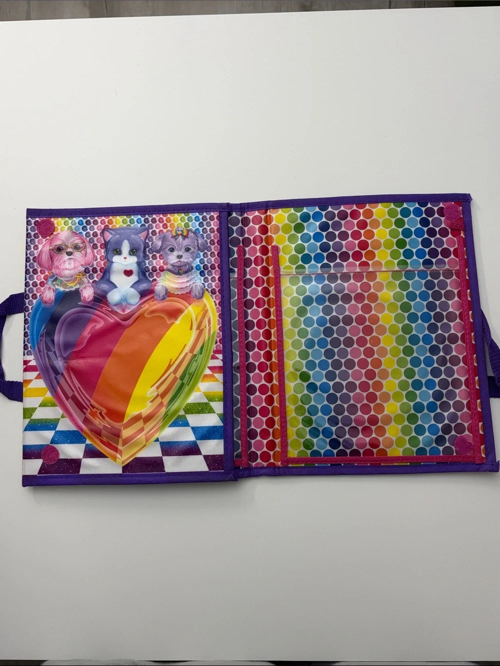 Lisa Frank Tikanni Bears & Dolphins Trifold Portfolio Storage Art Case Binder